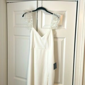 Lulus White Ruffled Midi Dress